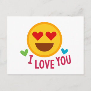 Emoji I Kärlek You Vykort