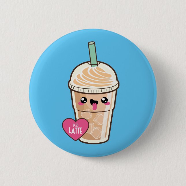 Emoji Iced Latte Knapp (Framsida)