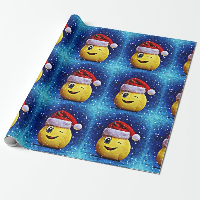 Emoji jul som slår in papper presentpapper (Utrullad)