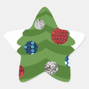 emoji julgran stjärnformat klistermärke