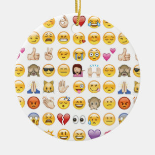 emoji julgransprydnad keramik