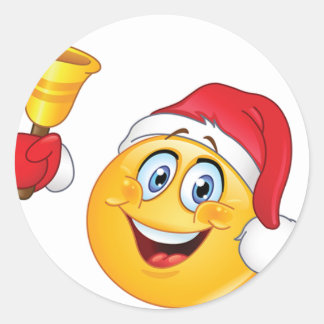 Emoji julklapp Bell 1 1/2 tum Runt Klistermärke