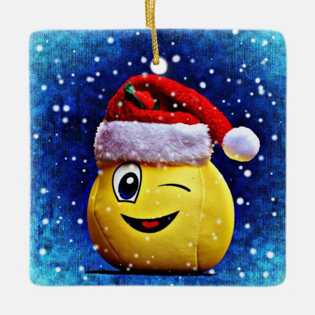 Emoji julprydnad julgransprydnad keramik (Framsida)