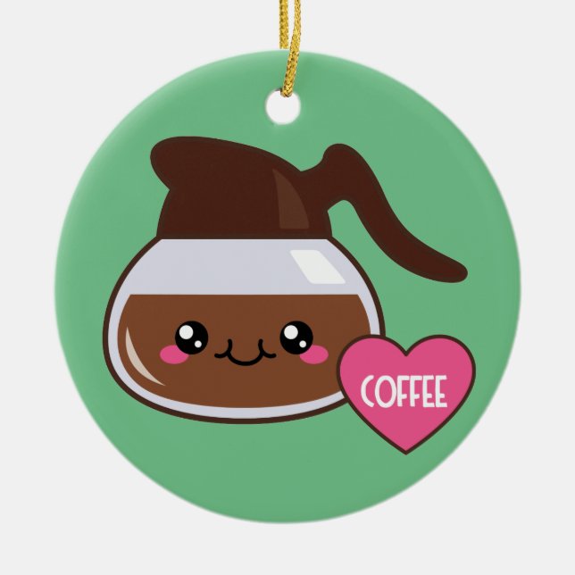 Emoji kaffekruka julgransprydnad keramik (Framsidan)