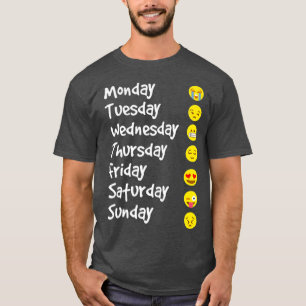 Emoji Kärlek Din euticon 7 dagar per vecka Vit T Shirt