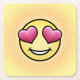 Emoji Kärlek Underlägg Papper Kvadrat