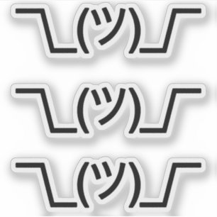 Emoji Kawaii Ansikte textbaserad Shrug ¯\_(ツ)_/ an Klistermärken