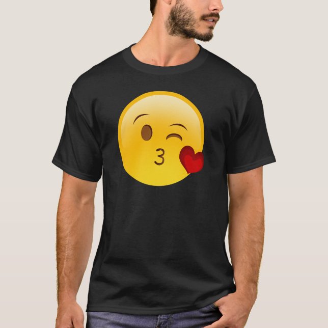 emoji-kyss-ansikte t-shirt (Framsida)