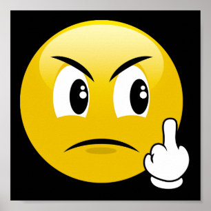 Emoji långfingeraffisch poster