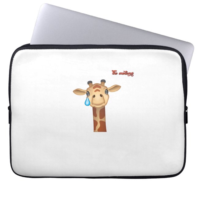 emoji ledsen gråter giraffe ansikte laptop fodral (Framsidan)