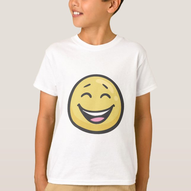 Emoji: leende Ansikte med öppen mun och leende Ögo T-shirt (Framsida)