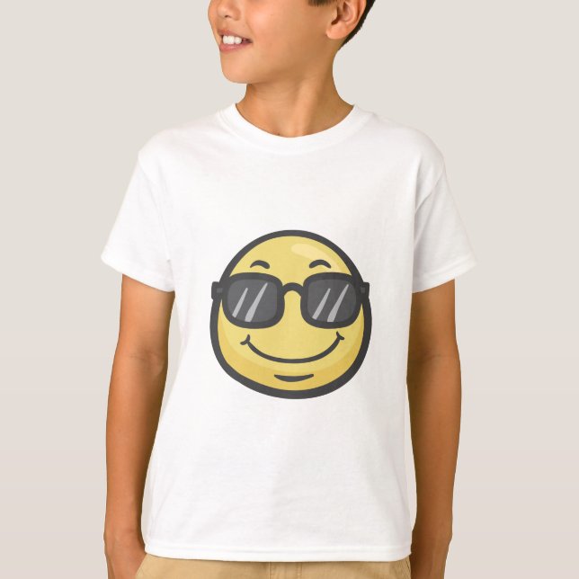 Emoji: leende Ansikte med solglasögon Tee (Framsida)