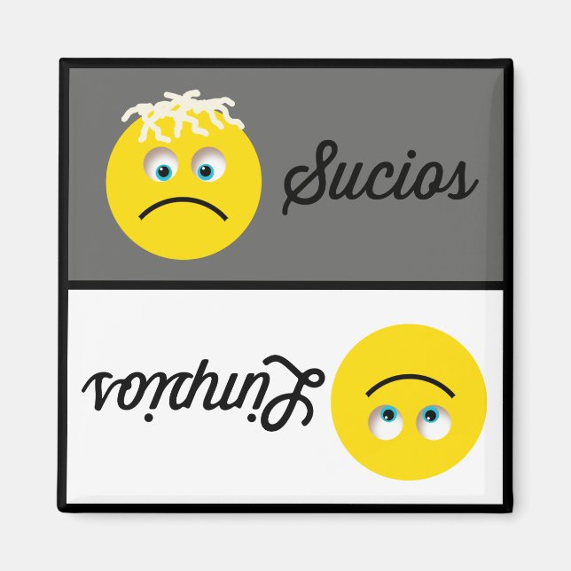 Emoji Limpios Sucios Dishwasher Magnet (Framsidan)