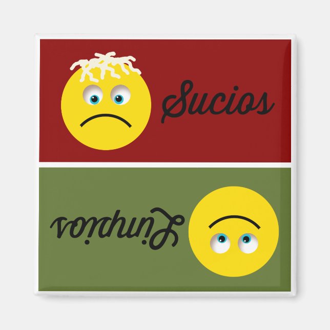 Emoji Limpios Sucios Spain Dishwasher Magnet (Framsidan)