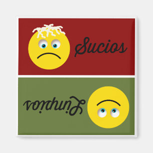 Emoji Limpios Sucios spansk diskaremagnet Magnet