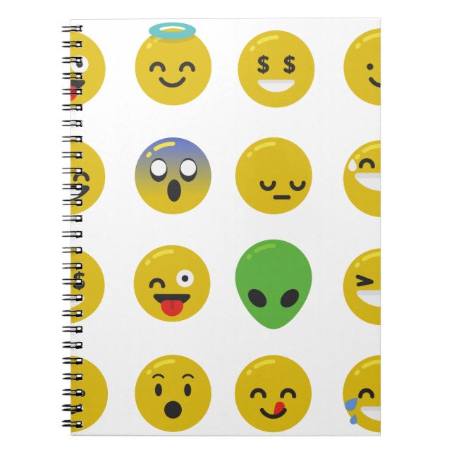 Emoji lycklig ansikte anteckningsbok med spiral (Framsidan)