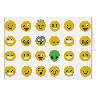 Emoji lycklig ansikte hälsningskort