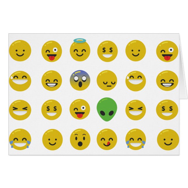 Emoji lycklig ansikte hälsningskort (Framsidan Horizontal)