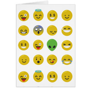 Emoji lycklig ansikte hälsningskort