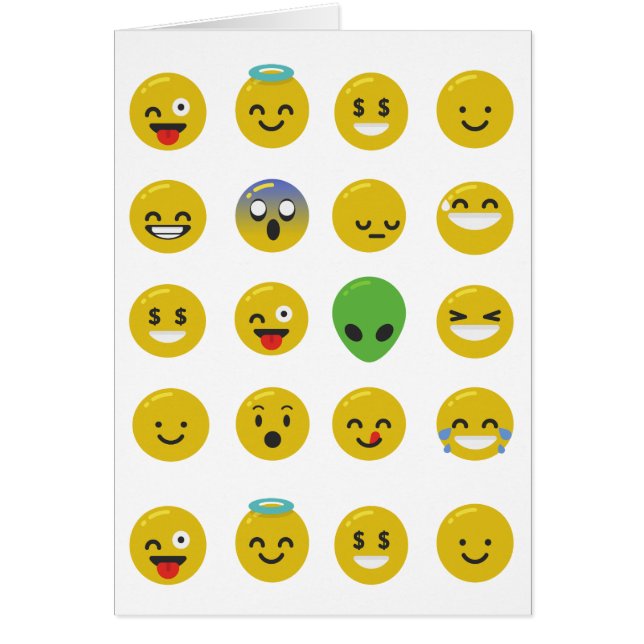 Emoji lycklig ansikte hälsningskort (Framsidan)
