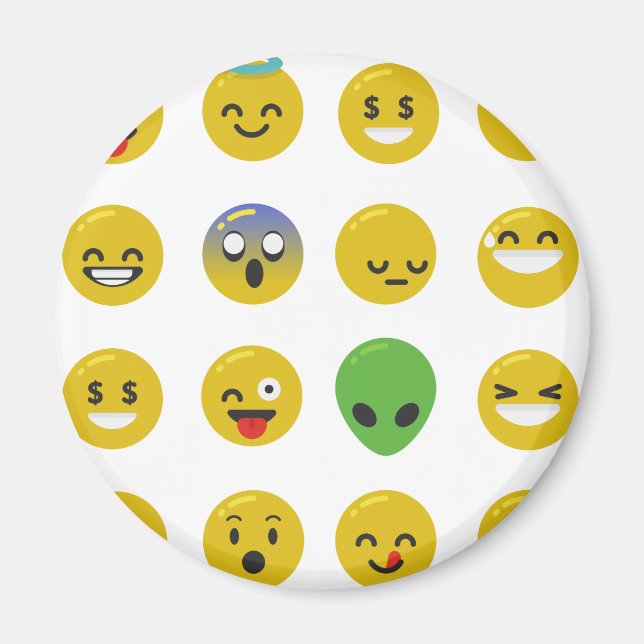 Emoji lycklig ansikte magnet (Framsidan)