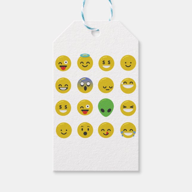 Emoji lycklig ansikte presentetikett (Framsidan)