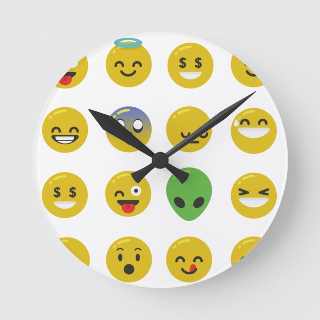 Emoji lycklig ansikte rund klocka (Framsida)