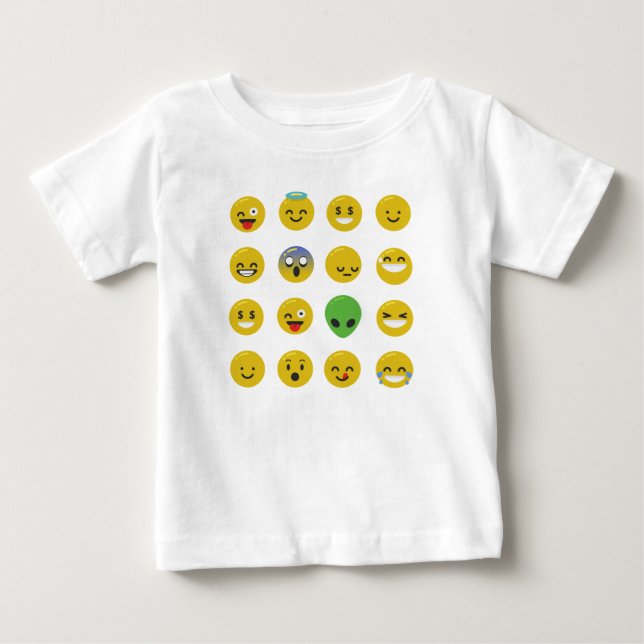 Emoji lycklig ansikte tee (Framsida)