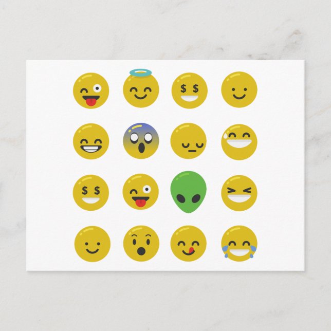 Emoji lycklig ansikte vykort (Framsida)