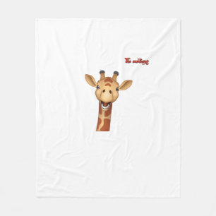 emoji lycklig entusiastisk giraffe ansikte fleecefilt