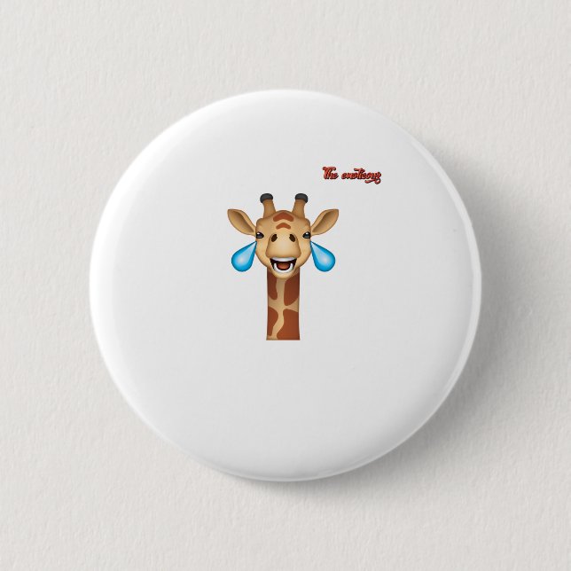 emoji lycklig gråtande giraffe ansikte knapp (Framsida)