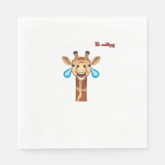 emoji lycklig gråtande giraffe ansikte pappersservett