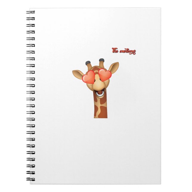 emoji lycklig kärlek ögon giraffe ansikte anteckningsbok (Framsidan)