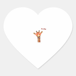 emoji lycklig kärlek ögon giraffe ansikte hjärtformat klistermärke