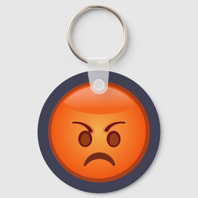 Emoji Mad Ansikte Nyckelring (Framsida)