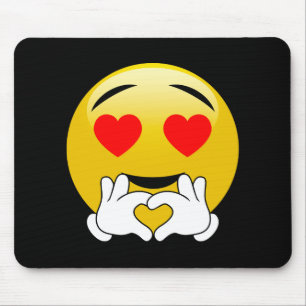 Emoji med hjärtaögon & händer musmatta