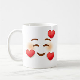 Emoji med hjärter kaffemugg