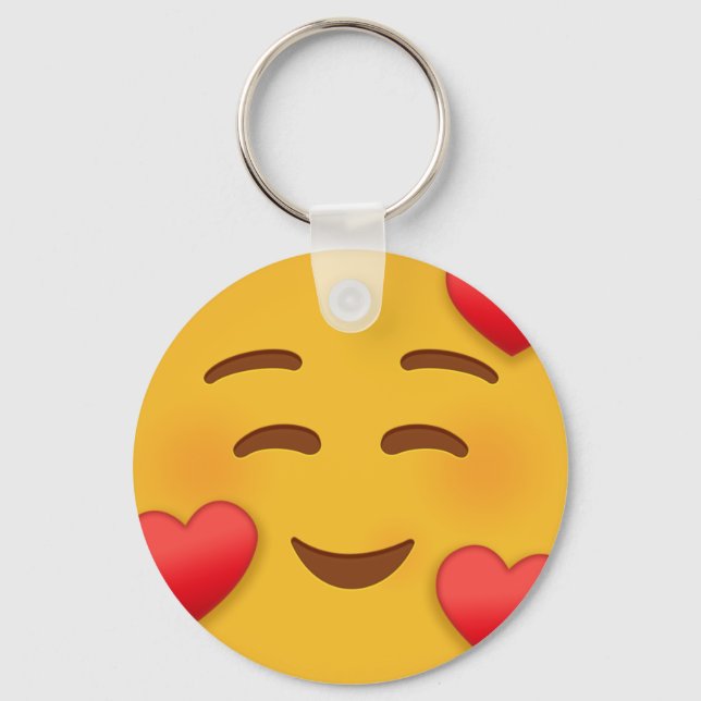 Emoji med hjärter nyckelring (Framsida)