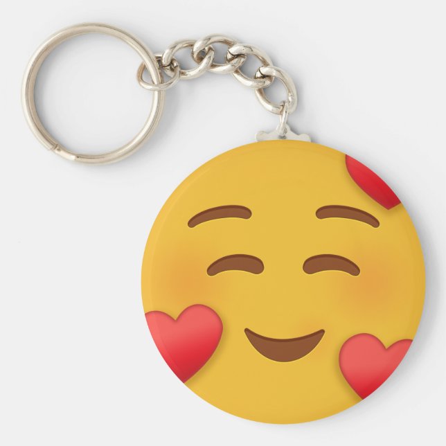 Emoji med hjärter nyckelring (Framsidan)