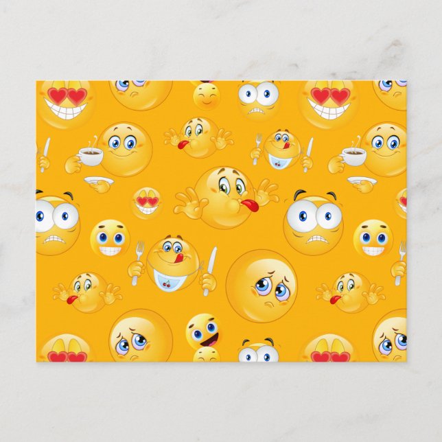Emoji Mönster 2 Helg Vykort (Framsida)
