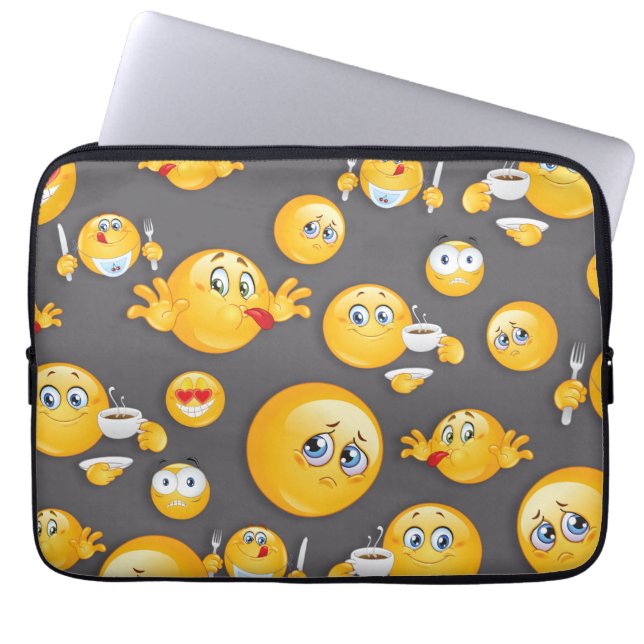 Emoji-mönster 2 laptop fodral (Framsidan)