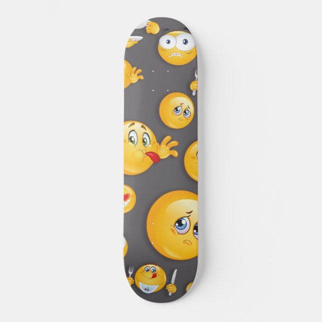 Emoji Mönster 2 Mini Skateboard Bräda 18,5 Cm (Framsida)