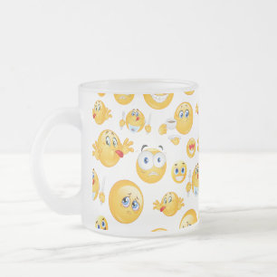 Emoji Mönster Frostad Glasmugg