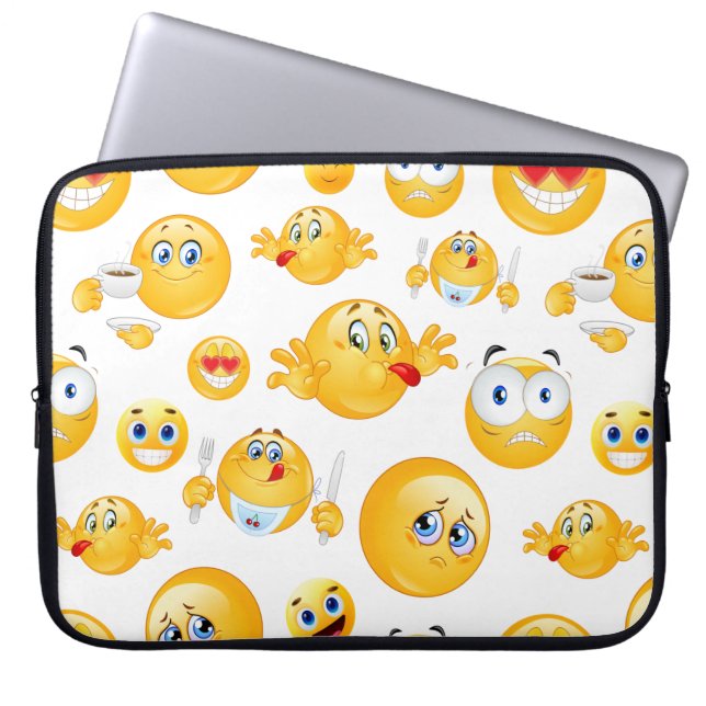 Emoji Mönster Laptop Fodral (Framsidan)