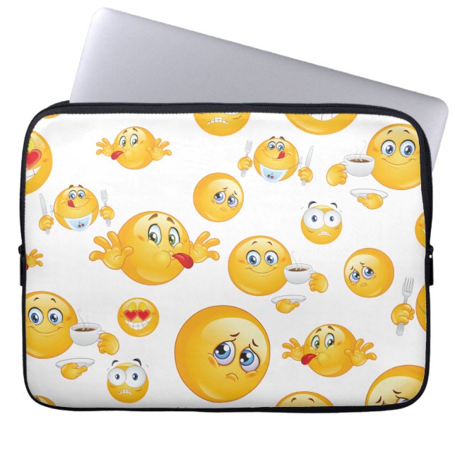 Emoji Mönster Laptop Fodral (Framsidan)