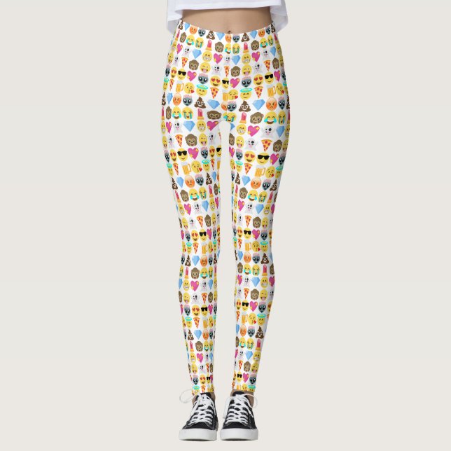 Emoji mönster leggings (Framsida)