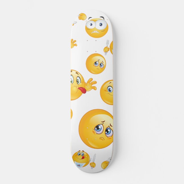 Emoji Mönster Mini Skateboard Bräda 18,5 Cm (Framsida)