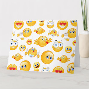 Emoji Mönster Tack Kort