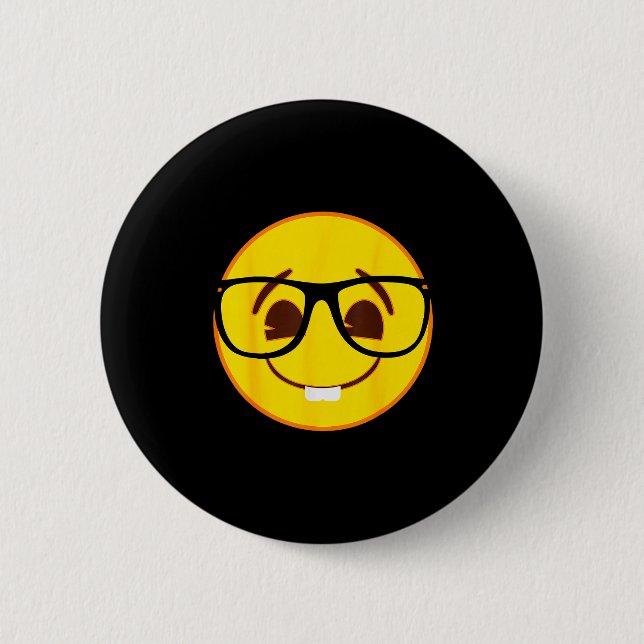 Emoji Nerd Gles Yellow Smile Face  Knapp (Framsida)