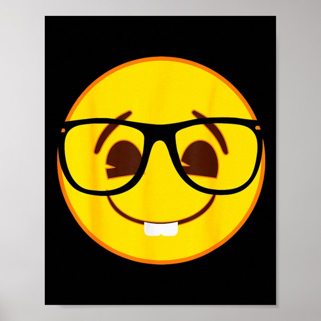 Emoji Nerd Gles Yellow Smile Face  Poster (Framsidan)